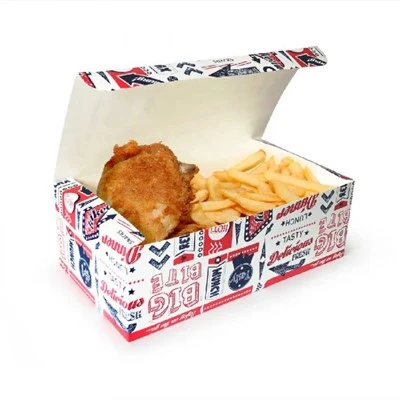 Jednorazový papierový box na ryby a hranolky